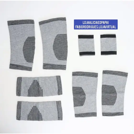 Kit 8 em 1 - Conjunto de Proteção com Par de Joelheiras, Tornozeleiras, Cotoveleiras e Munhequeiras Masculino e Feminino