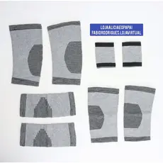 Kit 8 em 1 - Conjunto de Proteção com Par de Joelheiras, Tornozeleiras, Cotoveleiras e Munhequeiras Masculino e Feminino