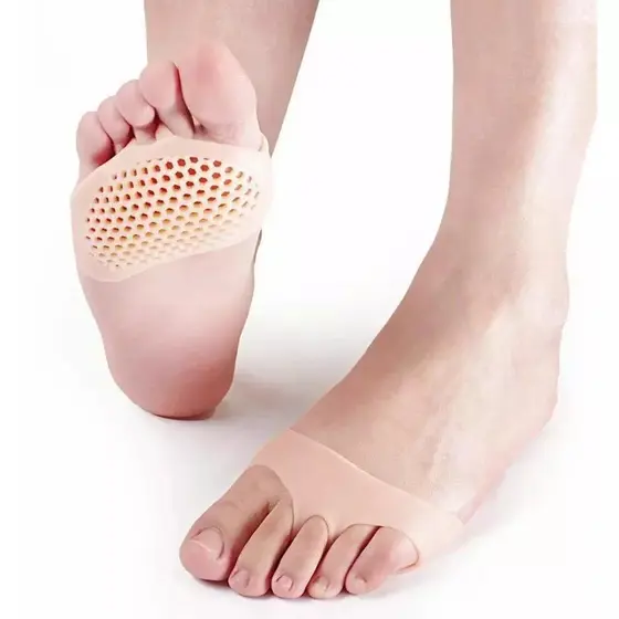 Protetor De Pé Gel Silicone Com Abertura para Dedos Par Meia Palmilha Ortopédica Dedos Esporão Pisar Macio