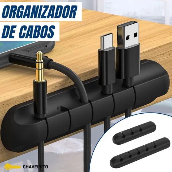 Organizador de Cabos e Fios Para Mesa | Fita Adesiva Alta Qualidade