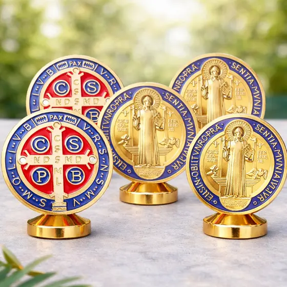 Kit 5 Medalhas de São Bento Autocolante para Carro