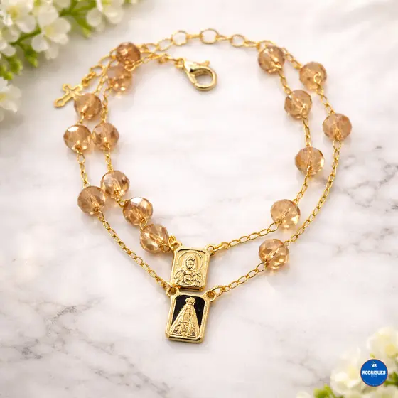 Kit 3 Pulseiras Escapulário Nossa Senhora Aparecida – Proteção e Fé