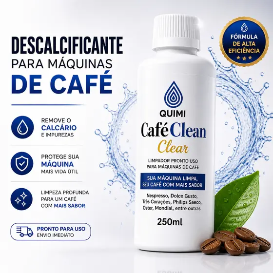 Descalcificante Máquina de Café 250ml Limpa Cafeteira Nespresso Dolce Gusto