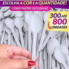 300~800 🥄 Colheres Brancas Descartáveis Alta Resistência 13cm