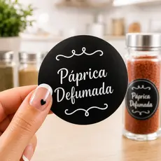 36 Etiquetas Para Potes Temperos e Condimentos 3,8x3,8cm Vinil Impermeável