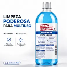 Sabão de Querosene Tudo Limpinho 1 Litro Limpa Pisos Multiuso Rende Muito Desengordurante