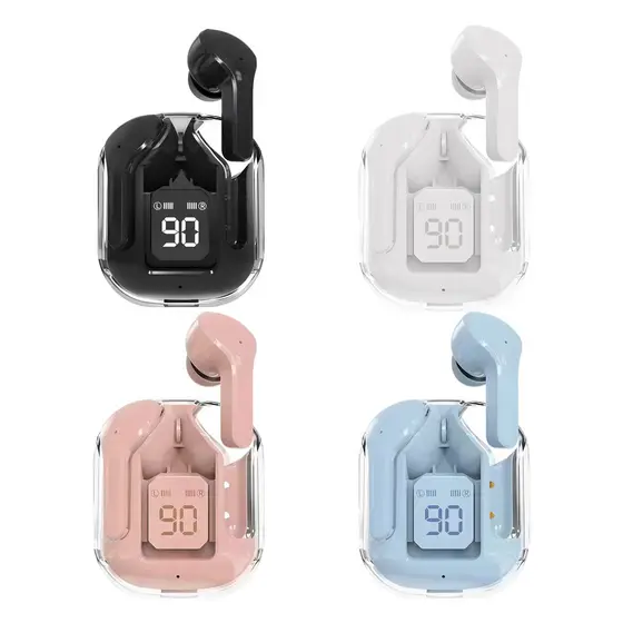 Fone De Ouvido Ruído Cancelando Earbuds Bluetooth Sem Fio HiFi Stereo Com Carregamento De Visor Digital