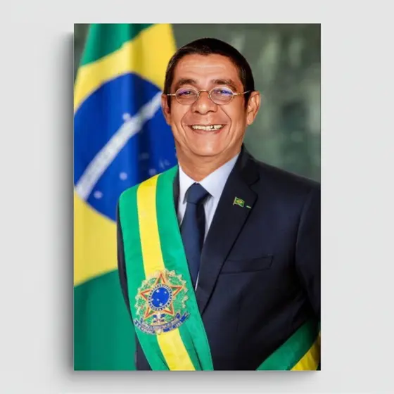 Placa Decorativa Zeca Pagodinho Presidente Brasil Decoração de Parede - Placas Decorativas Divertido
