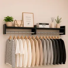 Kit 2 Cabideiro de Parede Closet Arara de Roupas  Quarto