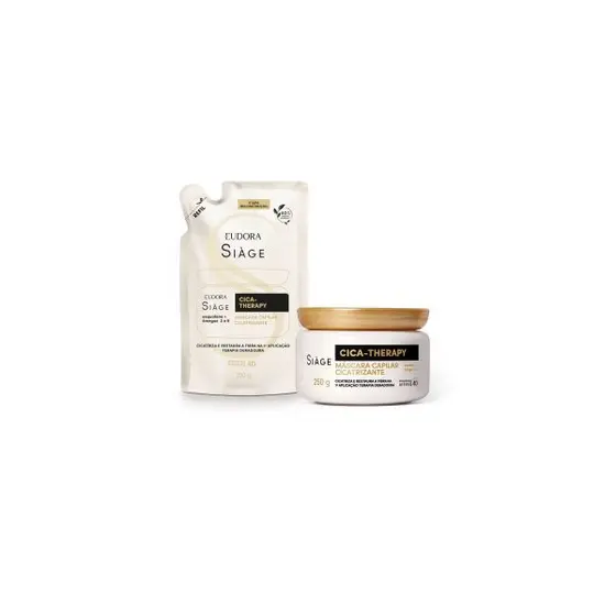 Kit Siàge Cica-Therapy:Máscara Capilar+Refil Máscara Capilar