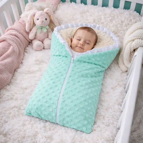 Saco de Dormir Infantil Sherpa Quentinho Pipoquinha com Zíper Ajustável