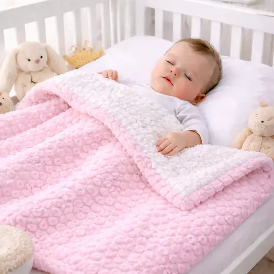 Manta Pipoquinha Bebê com Sherpa | Cobertor Dupla Face Conforto Premium