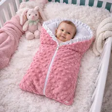 Saco de Dormir Bebê Pipoquinha 100% Algodão com Zíper e Babado Delicado