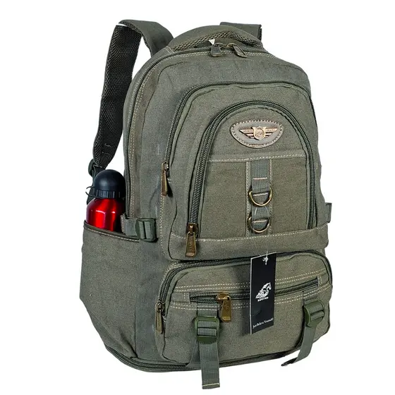mochila lona KVN3005 50 litros fundo expansivo note 17 resistente, camping trilhas viagem