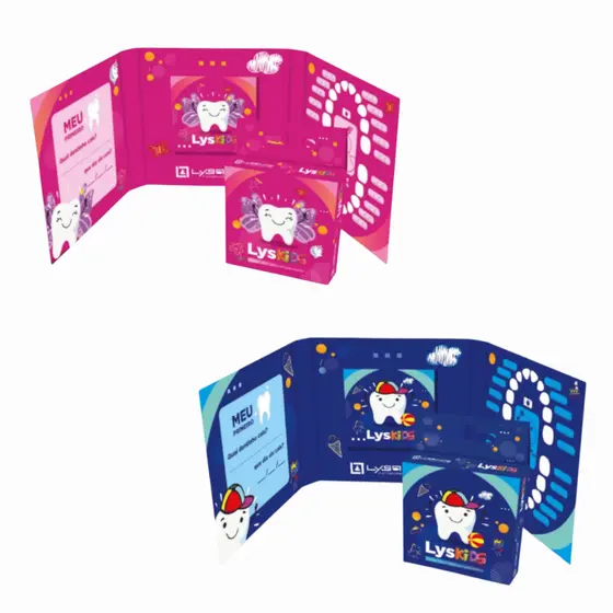 Álbum Porta Dentinhos LysKids Menina ou Menino Recordação Infantil Guarda Dente de Leite