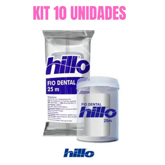 Jogo de 10 Fio Dental 25 Metros Portátil Higiene Limpeza Bucal Ideal para Brinde Hillo