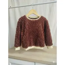 Blusa Infantil Teddy Manga Longa marrom moda kids**&