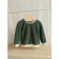 Blusa Infantil Teddy Manga Longa verde musgo Moda kids**&
