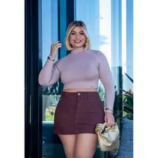 Shorts Saia Jeans Plus Size Com Elastano