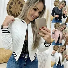 moletom Bomber jaqueta Casaco metalase feminina