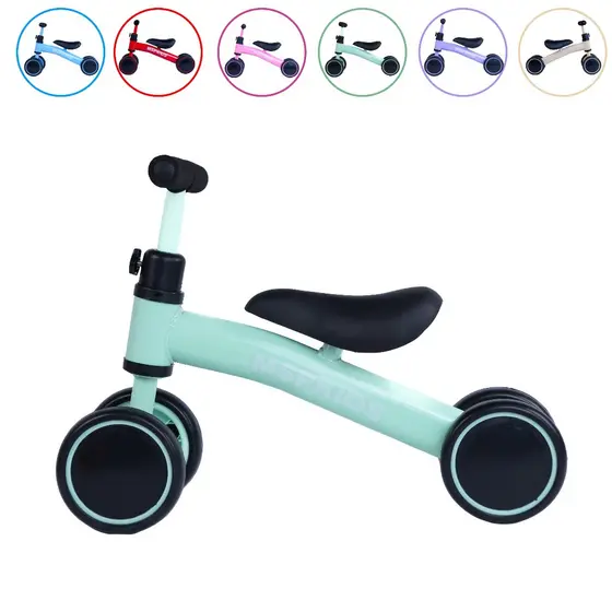 Bicicleta De Equilíbrio 4 Rodas Bebê Sem Pedal Infantil Quadro Metal