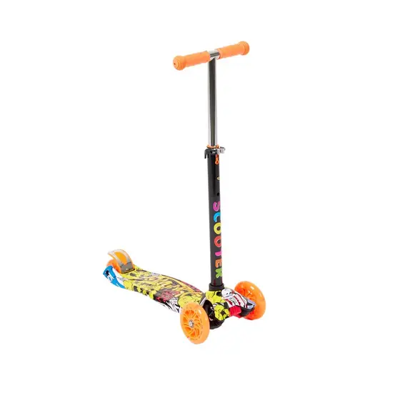 Brinquedo Patinete Infantil Estampados 4 Rodas de PU Led
