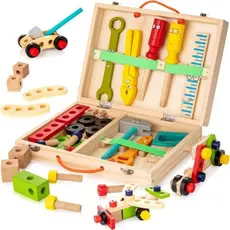Maleta de Ferramentas Infantil Madeira Brinquedo Educativo