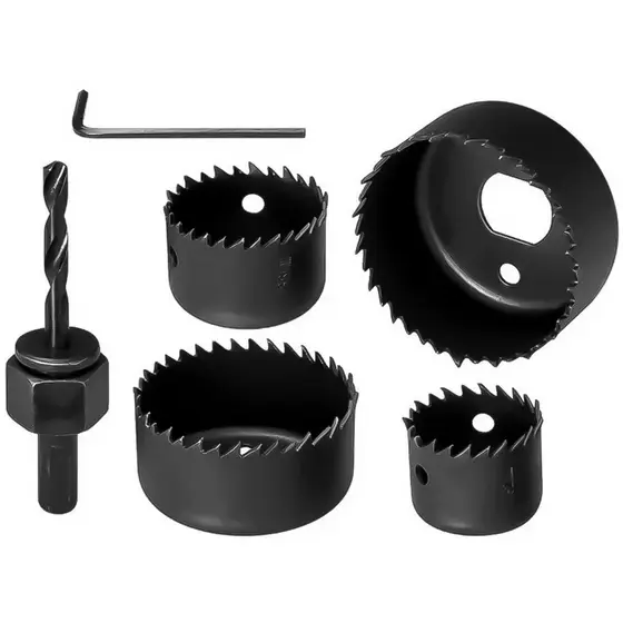 Kit Jogo Serra Copo 6 Peças 32 A 54 mm Madeira Gesso Pvc Para Uso Profissional