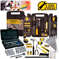 Kit Jogo De Ferramentas 250 Peças Soquetes Chave Catraca Reversível Chaves Combinadas Completo
