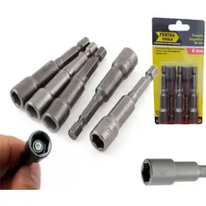 Jogo Bits Soquetes Magnético Parafusadeira 8mm Kit 5 Peças Profissional Ponteira