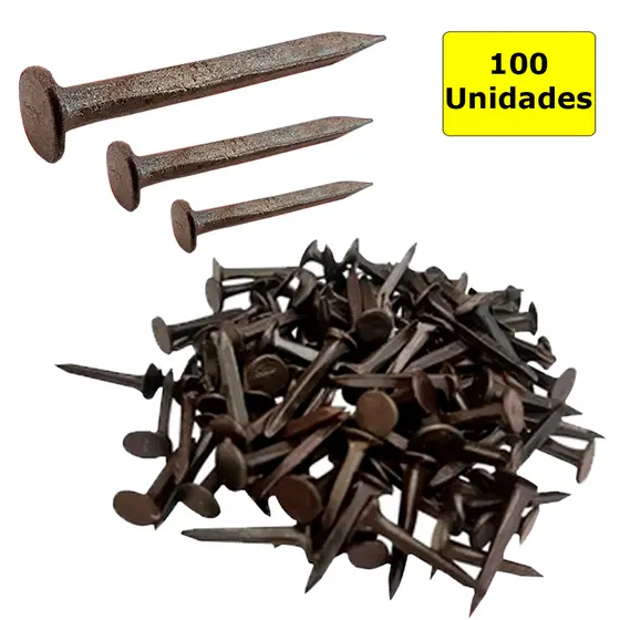 Jogo Tachinhas Mini Prego Com 100 Unidades Para Madeira E Tapeçaria - Brasfort