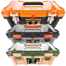 Caixa De Ferramentas Grande Reforçada Maleta Tática Com Fecho Metal 18.3" Pesca Camping Profissional