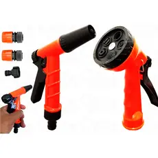 Kit Jogo Esguicho para Mangueira Tipo Pistola com Trava Plástica 5 Funções e a Jato 4 Peças