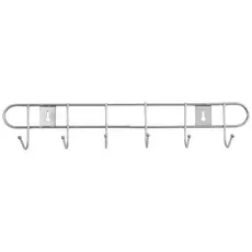Cabide Suporte Para Parede 6 Ganchos Pendurar Roupas Bolsa Boné 32,5cm Tipo Organizador Inox Cromado