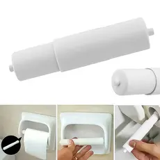 Kit 12 UN Rolete Porta Papel Higiênico Para Banheiro Residenciais Plástico Branco