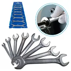 Kit Jogo De Chave Fixa 8 Peças Em Ferro Fundido Forjado 6 A 22mm Profissional Uso Geral Prático