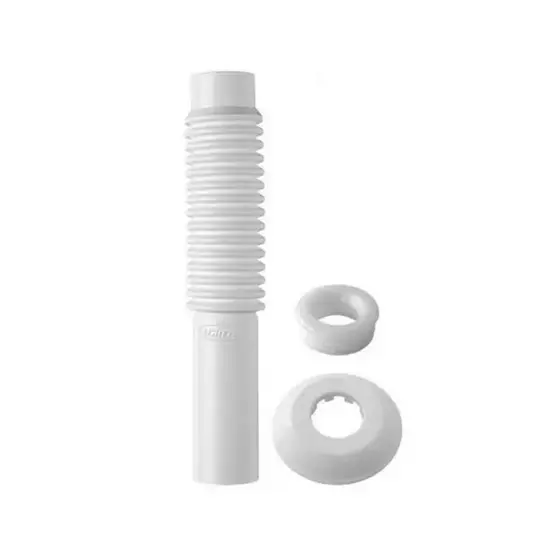 Tubo de Ligação Extensível Ajustável para Vaso Sanitário Branco