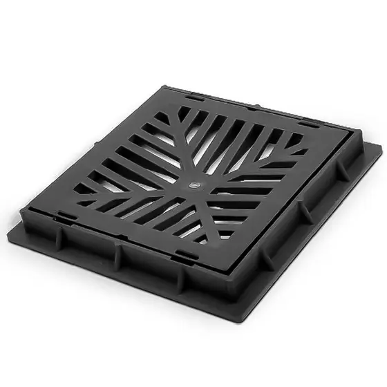 Tampão De Chão Tipo Grelha Em PVC Tampa Coletora De Água Com Base 40X40cm Roma