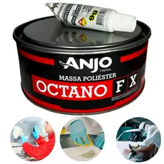 Massa Poliéster Octano Fx 500g + Catalisador 9g Para Uso Profissional - Anjo