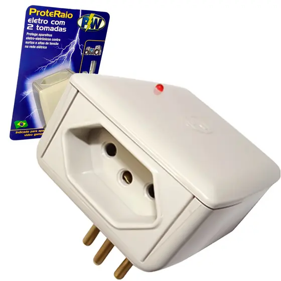Protetor Raio Eletrônico Eletrodomésticos Em Geral Contra Curto Circuito Surto Apagão 110v Ou 220v