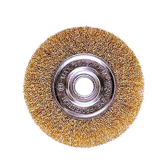 Escova De Aço Circular Ondulada 150mm - 22,2mm Esmeril Tira Ferrugem Limpeza Pesada Ferro Metal