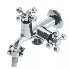 Torneira Cromada Metal Parede 1428 C33 1/4 Volta Para Tanque Lavadora Máquina De Lavar Daviti