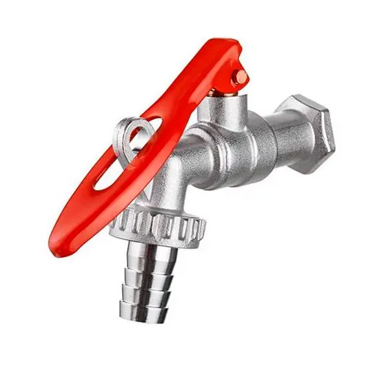 Torneira Esfera Jardim Porta Cadeado Niquelada Bic 1/2Pol. Metal Anti Vandalismo Segurança Uso Geral