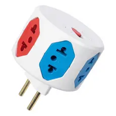 Pino Adaptador Múltiplo Extensor Com 6 Saídas Normatizado 20A 10A Filtro Linha Portátil Com Fusível