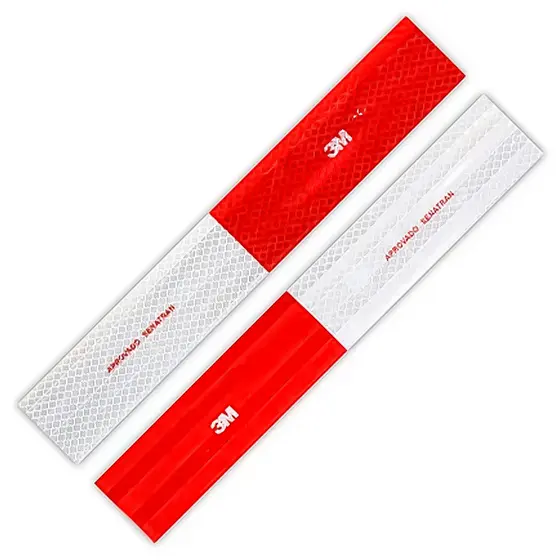 Kit Faixa de Sinalização Refletiva 3M Lateral Caminhão Carretinha NO9001 Pacote 10 Pares