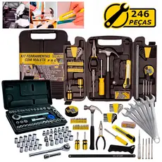 Kit Jogo De Ferramentas 246 Peças  Soquetes Catraca Reversível Chaves Combinadas Multiuso Uso Geral