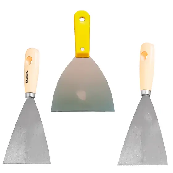 Espátula Reta Inox Original Cabo de Madeira  Alta Qualidade De 6, 8 E 10Cm