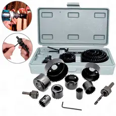 Kit Jogo Serra Copo Para Madeira Gesso e Pvc Com 11 Peças + Estojo Profissional Hobby