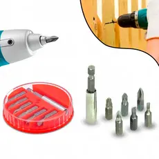 Kit Jogo Bits Fenda Philips Pozidriv Parafusadeira Furadeira Com Adaptador 7 Peças Profissional
