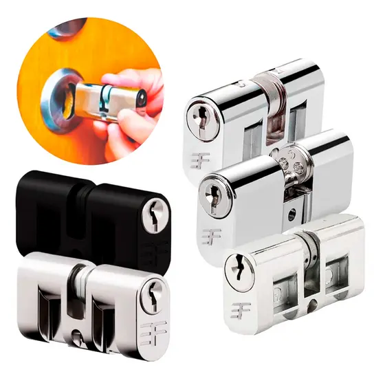 Cilindro Para Fechadura Miolo De Portas Vários Modelos Com 2 Chaves Em Zamac Super Resistente